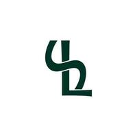 letter sl simple curves ribbon logo vector