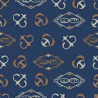 seamless ethnic art traditional gold blue background vector