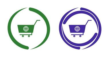 icono de vector de compras global único