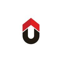 letter u shadow roof real estate simple logo vector