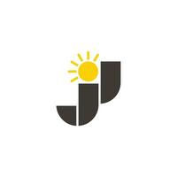 abstract letter jj shine sun design vector fit for logo emblem