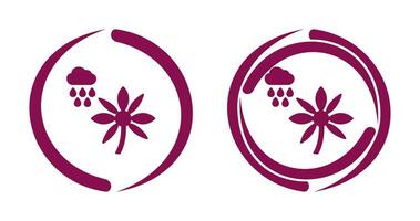 Flower with rain Vector Icon