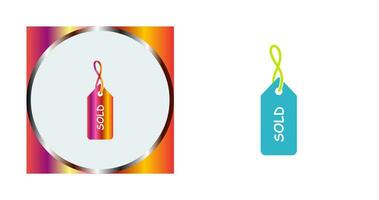 Unique Sold Tag Vector Icon