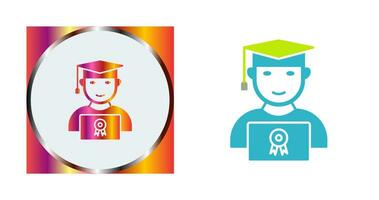 Unique Student Holding Degree Vector Icon