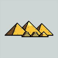 Pixel art illustration Pyramid. Pixelated Pyramid. Pyramid building icon pixelated for the pixel art game and icon for website and video game. old school retro. vector