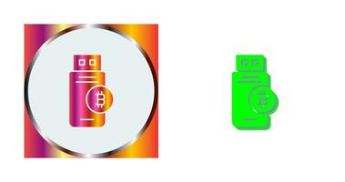 icono de vector de dispositivo usb bitcoin