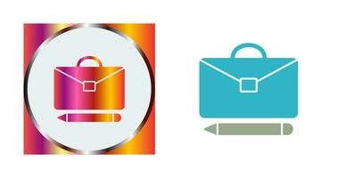 Briefcase and Pen Vector Icon