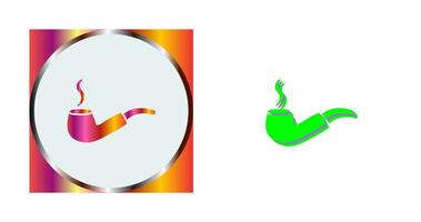 Unique Lit Smoking Pipe Vector Icon