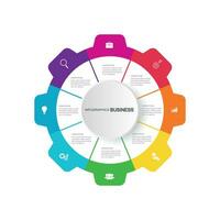 infografía vector, grafico. presentación. negocio conceptos, partes, pasos, procesos. visualización de infografía datos. puesta en marcha modelo. - vector