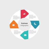 Infographic vector, graph. presentation. Business concepts, parts, steps, processes. Visualization of infographic data. Startup template. - Vector