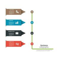 infografía vector, grafico. presentación. negocio conceptos, partes, pasos, procesos. visualización de infografía datos. puesta en marcha modelo. - vector