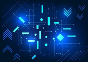 Abstract technology background Geometric shapes combined with arrows provide interesting visual elements. Make it look modern and hi-tech. Suitable for work related to technology, posters, wallpapers vector