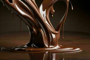 Melted chocolate. AI Generative Pro Photo