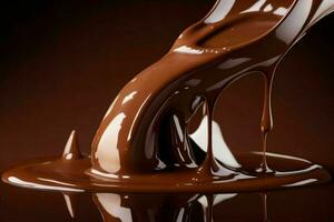 Melted chocolate. AI Generative Pro Photo