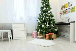 Happy Holiday. A beautiful living room decorated for Christmas. photo