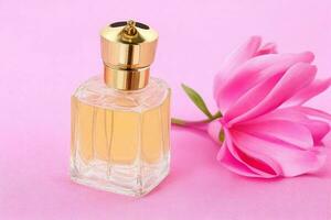 Perfume bottle mockup. AI Generative Pro Photo