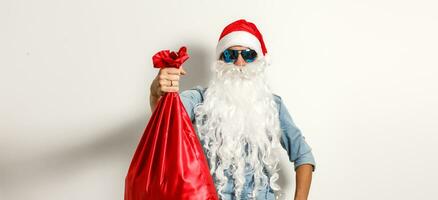 Santa Claus wearing sunglasses. cool santa photo