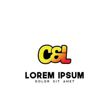 CL Initial Brush In Circle Frame Template Design vector