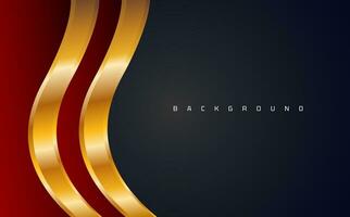 Black red wavy golden shiny luxury abstract background design vector