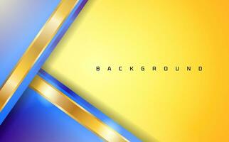 Blue yellow golden line luxury shiny abstract background design vector