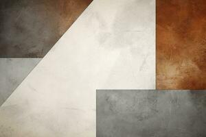 Abstract geometric gray brown background, empty space for design. Generative AI photo