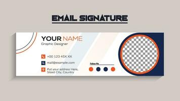 Email signature template design. Corporate email signature banner vector