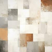 Abstract geometric gray brown background, empty space for design. Generative AI photo