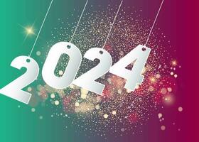 2024 ny år siffra gunga animering på en färgrik bakgrund. video