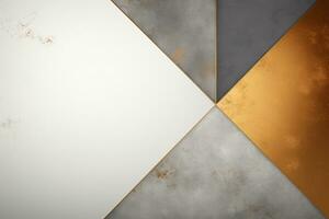 Abstract geometric gray brown background, empty space for design. Generative AI photo