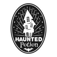 Halloween Spooky Label, Witch Potion Label, Halloween Spooky T-Shirt vector
