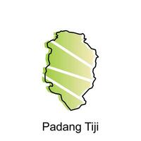 Map City of Padang Tiji illustration design, World Map International vector template with outline graphic sketch style isolated on white background