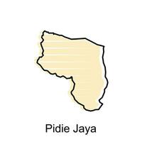 Map City of Pidie Jaya illustration design, World Map International vector template with outline graphic sketch style isolated on white background