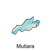 Map City of Mutiara illustration design, World Map International vector template with outline graphic sketch style isolated on white background