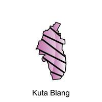 Kuta Blang map City. vector map of province Aceh capital Country colorful design, illustration design template on white background