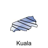 kuala mapa ciudad. vector mapa de provincia aceh capital país vistoso diseño, ilustración diseño modelo en blanco antecedentes