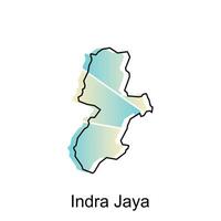 mapa ciudad de indra jaya ilustración diseño, mundo mapa internacional vector modelo con contorno gráfico bosquejo estilo aislado en blanco antecedentes