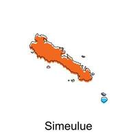 mapa ciudad de simeulue ilustración diseño, mundo mapa internacional vector modelo con contorno gráfico bosquejo estilo aislado en blanco antecedentes