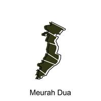 Meurah Dua map City. vector map of province Aceh capital Country colorful design, illustration design template on white background