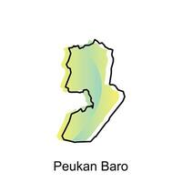 Map City of Peukan Baro illustration design, World Map International vector template with outline graphic sketch style isolated on white background