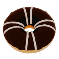 Donut isolated on transparent background . 3D rendering png