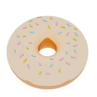 Donut isolated on transparent background . 3D rendering png