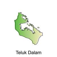 Teluk dalam mapa ciudad. vector mapa de provincia aceh capital país vistoso diseño, ilustración diseño modelo en blanco antecedentes