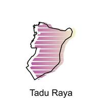 mapa ciudad de tadu raya ilustración diseño, mundo mapa internacional vector modelo con contorno gráfico bosquejo estilo aislado en blanco antecedentes