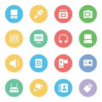 Flat Icons of Input and Output Devices vector