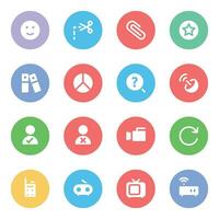 Set of Media and Communication Flat Icons vector