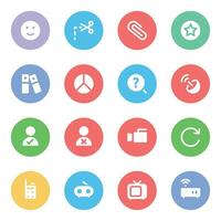 Set of Media and Communication Flat Icons vector