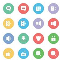 Set of Communication Interface Flat Icons vector