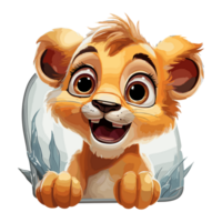 cute baby lion transparent background png