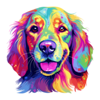 colorful portrait of dog transparent background png