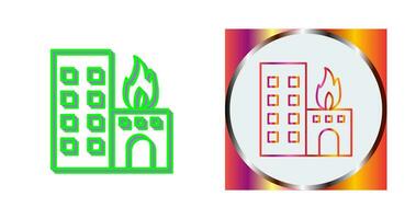 Unique Burning Building Vector Icon